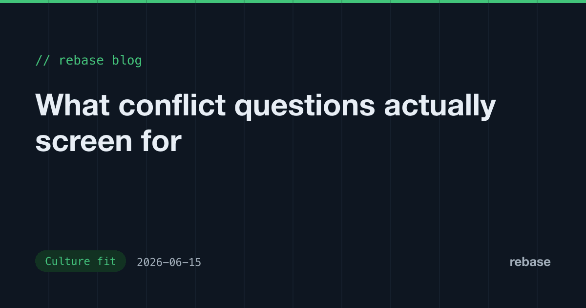What conflict questions actually screen for