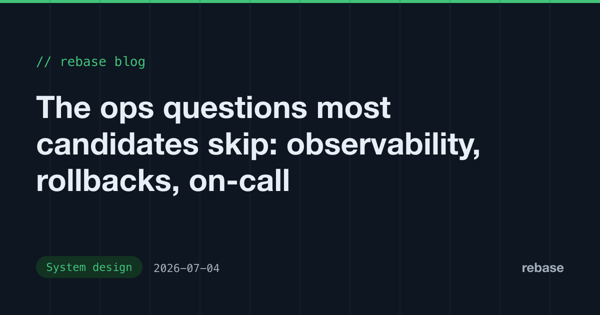 The ops questions most candidates skip: observability, rollbacks, on-call