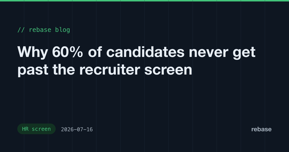 Why 60% of candidates never get past the recruiter screen