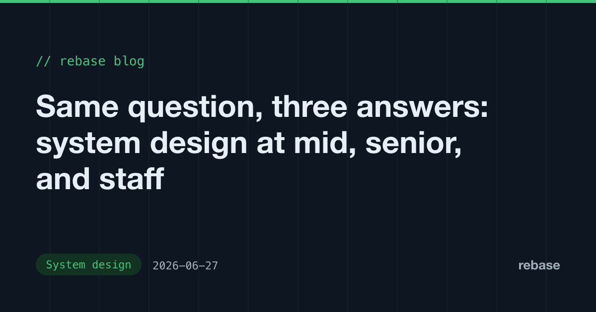 Same question, three answers: system design at mid, senior, and staff