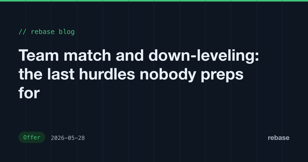 Team match and down-leveling: the last hurdles nobody preps for